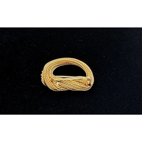 Napier Large Vintage 1960’s Twisted Rope Gold Tone Knot Pin Brooch Signed - Picture 3 of 5